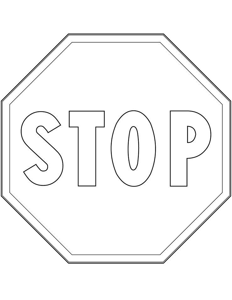 Tô màu biển báo dừng cho bé tập tô