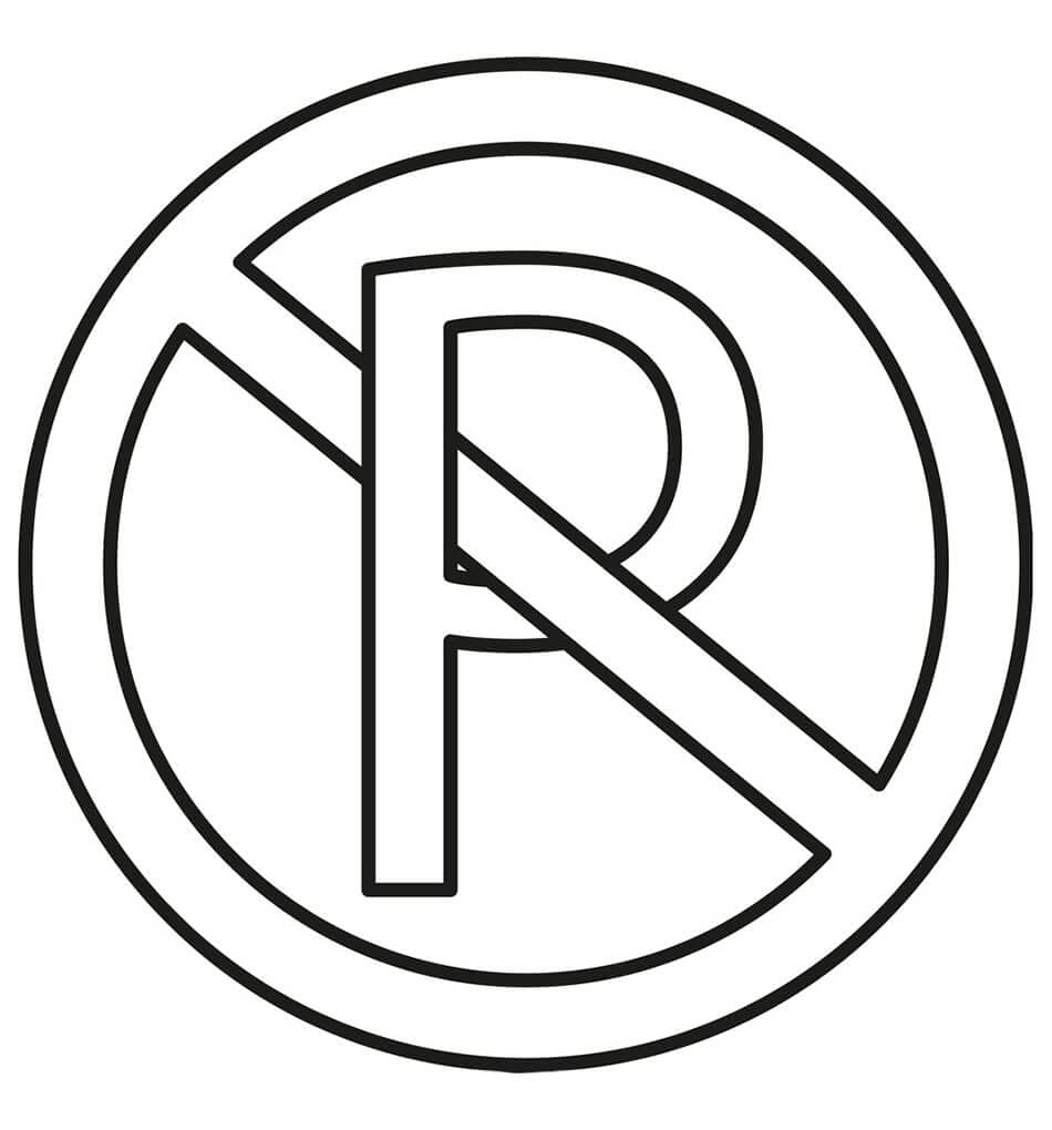 Tô màu Biển Cấm Đỗ 1 Tô màu Biển Cấm Đỗ cho bé tập tô