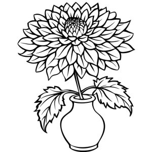 Tô màu Bình Hoa Cúc dễ thương cho bé