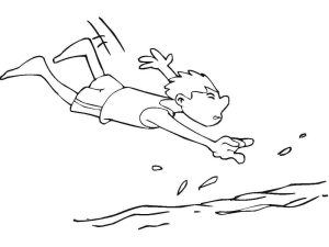 Tô màu Bơi Lội (1) giúp bé rèn luyện khả năng tô màu