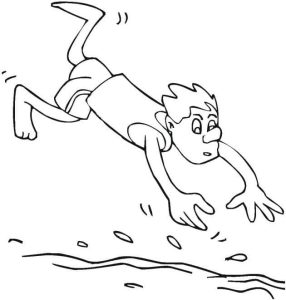 Tô màu Bơi Lội (2) dễ thương cho bé