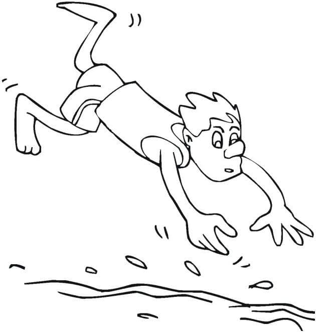 Tô màu Bơi Lội (2) dễ thương cho bé