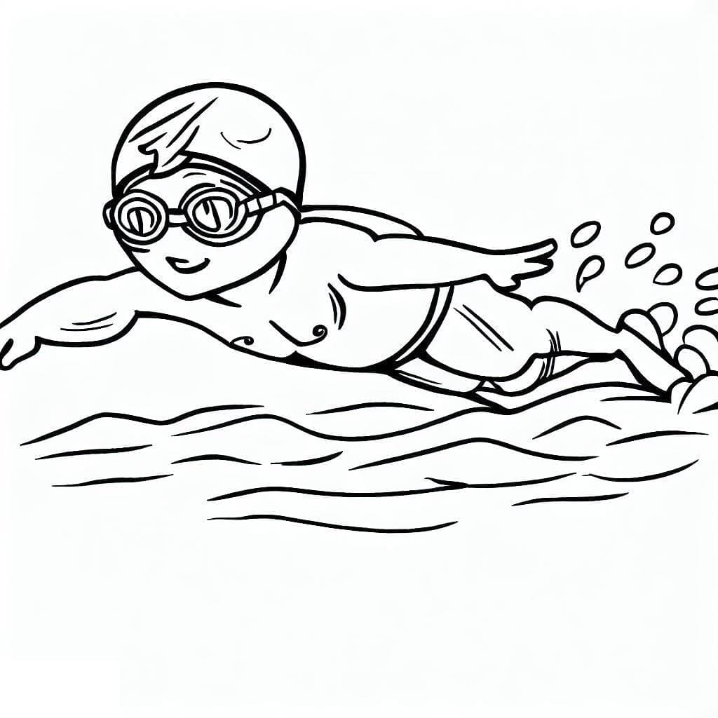 Tô màu Bơi Lội (4) giúp bé rèn luyện khả năng tô màu