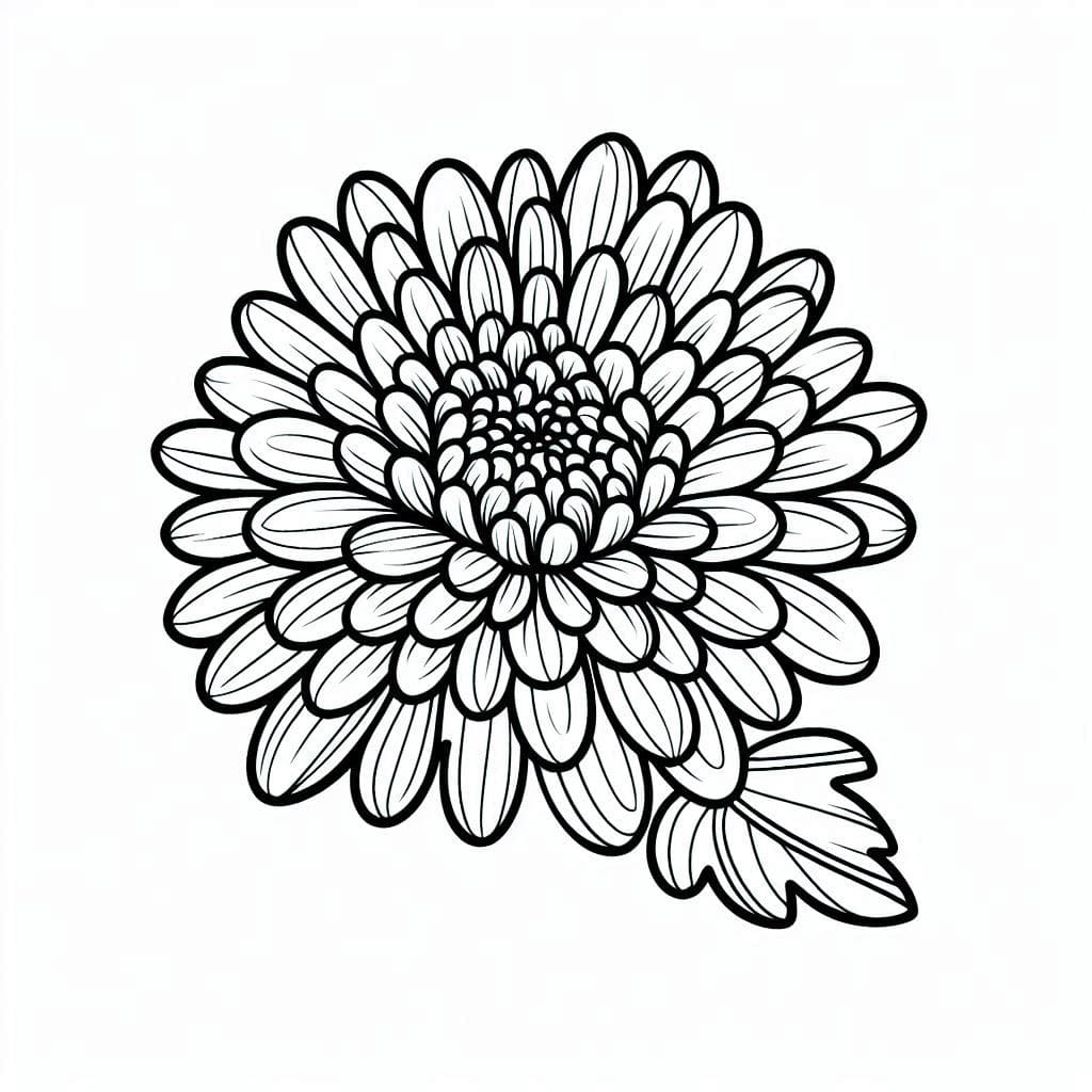 Tô màu Bông Hoa Cúc Đơn Giản dễ thương cho bé