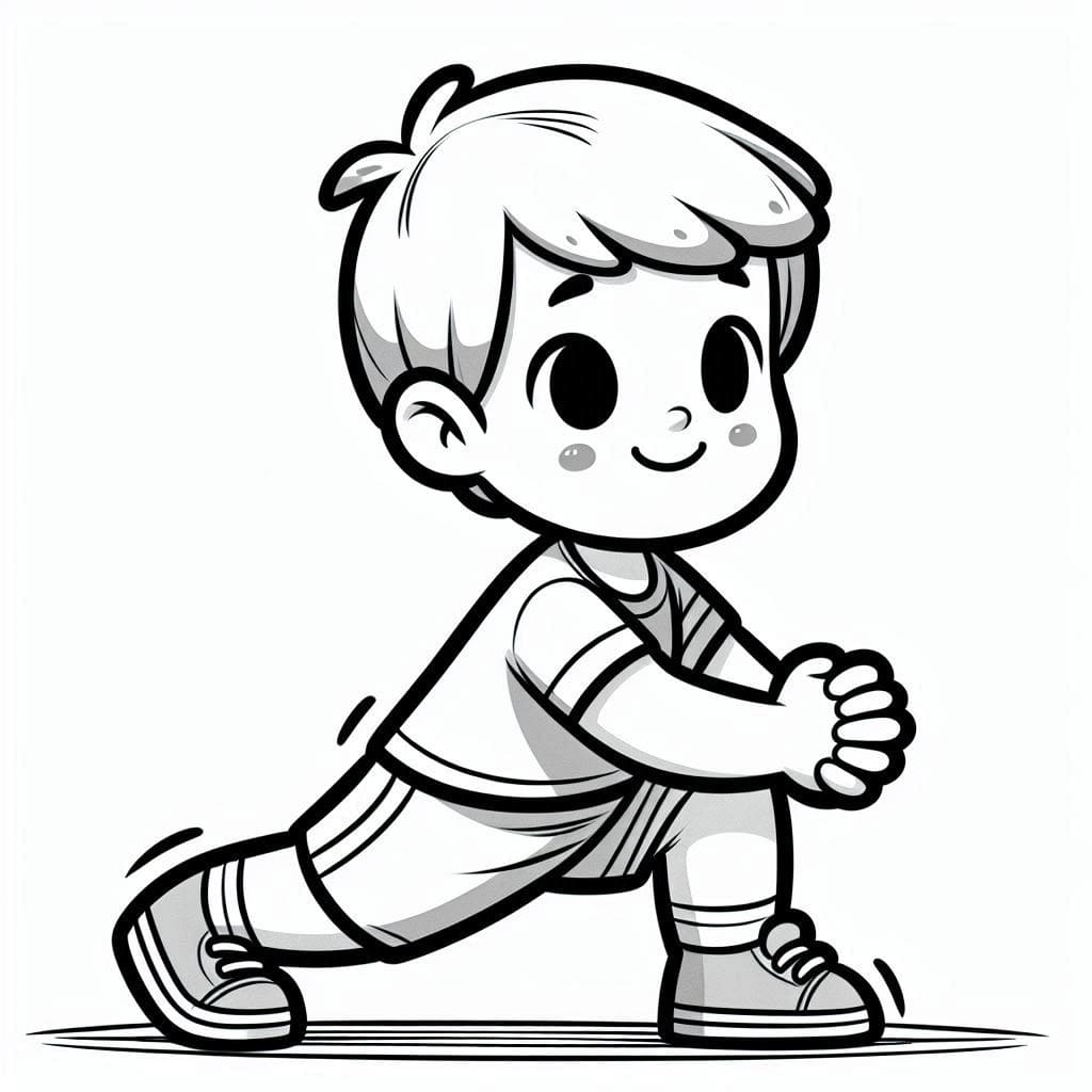 Tô màu Cậu Bé Cute Tập Thể Dục giúp bé rèn luyện khả năng tô màu