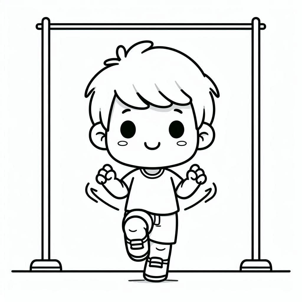 Tô màu Cậu Bé Đáng Yêu Tập Thể Dục 1 Tô màu Cậu Bé Đáng Yêu Tập Thể Dục giúp bé rèn luyện khả năng tô màu