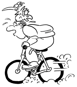 Tô màu cậu bé đạp xe nhanh cho bé tập tô