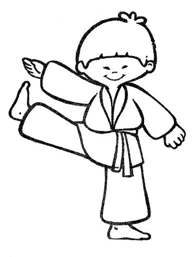Tô màu Cậu Bé Học Võ Karate giúp bé rèn luyện khả năng tô màu
