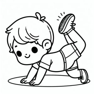 Tô màu Cậu Bé Tập Thể Dục cho bé tập tô