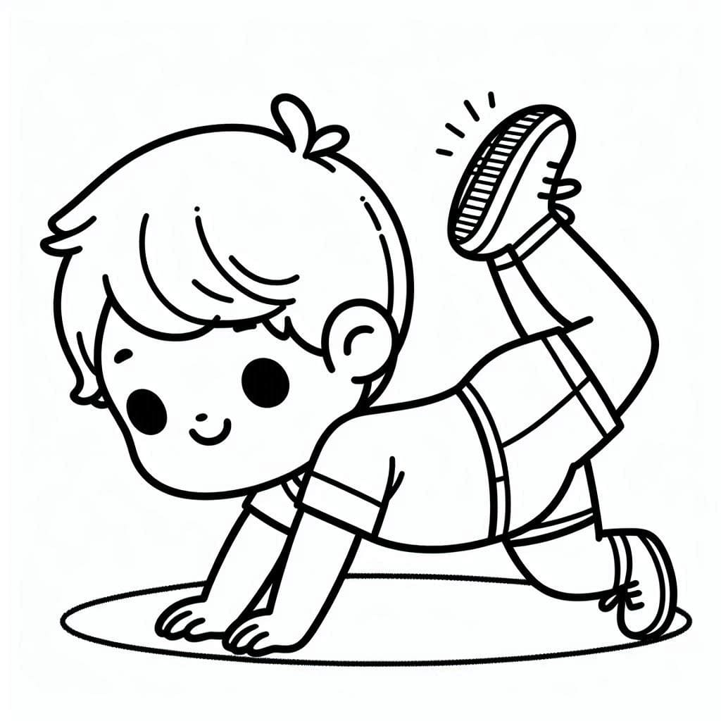 Tô màu Cậu Bé Tập Thể Dục 1 Tô màu Cậu Bé Tập Thể Dục cho bé tập tô