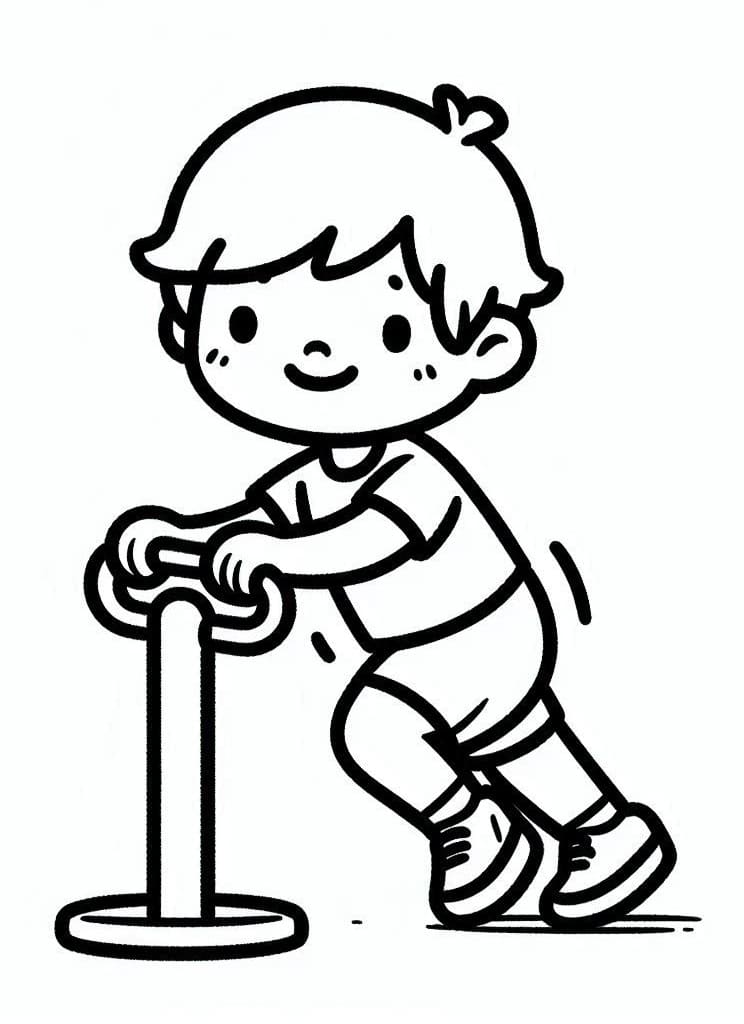 Tô màu Cậu Bé Tập Thể Dục Khỏe 1 Tô màu Cậu Bé Tập Thể Dục Khỏe giúp bé rèn luyện khả năng tô màu