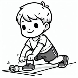 Tô màu Cậu Bé Thích Tập Thể Dục giúp bé rèn luyện khả năng tô màu