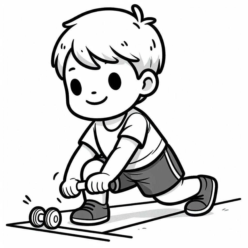 Tô màu Cậu Bé Thích Tập Thể Dục giúp bé rèn luyện khả năng tô màu