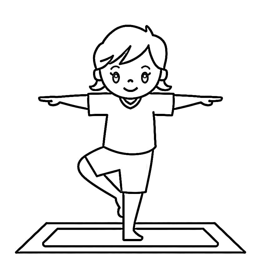 Tô màu Cậu Bé Vui Vẻ Tập Thể Dục cho bé tập tô