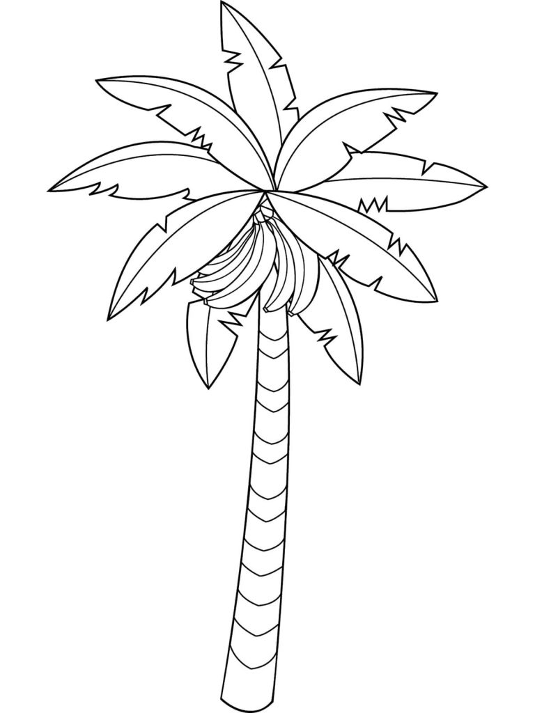 Tô màu Cây Chuối Cực Dễ dễ thương cho bé