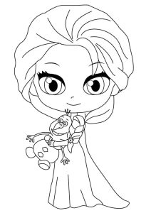 Tô màu Chibi Elsa dễ thương cho bé