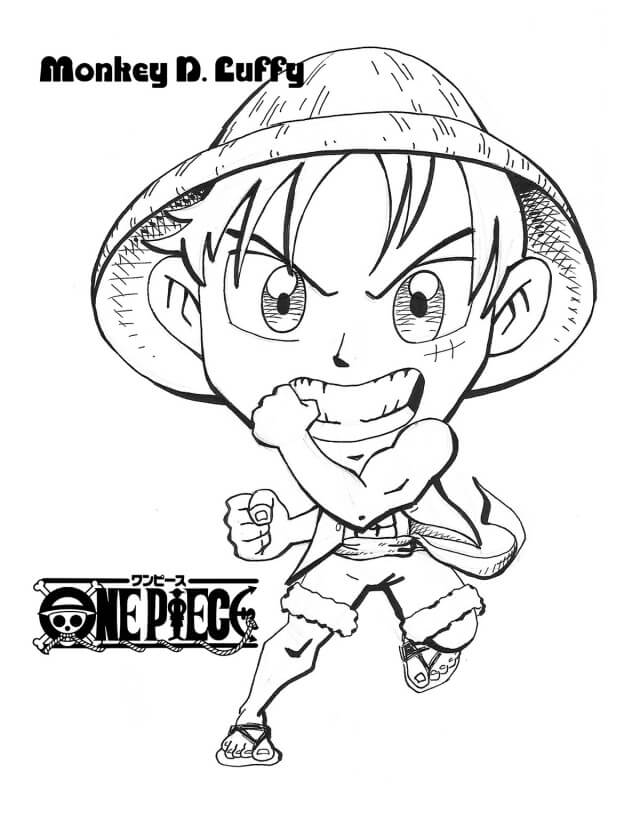 Tô màu Chibi Luffy giúp bé rèn luyện khả năng tô màu
