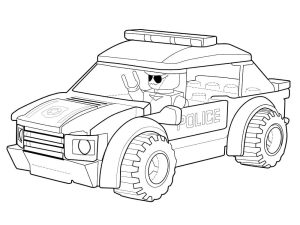 Tô màu Chiếc Xe Cảnh Sát Lego giúp bé rèn luyện khả năng tô màu
