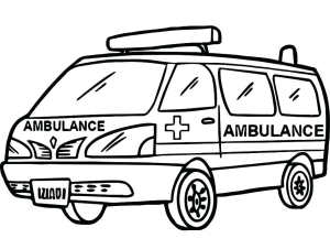 Tô màu chiếc xe cứu thương cho bé tập tô