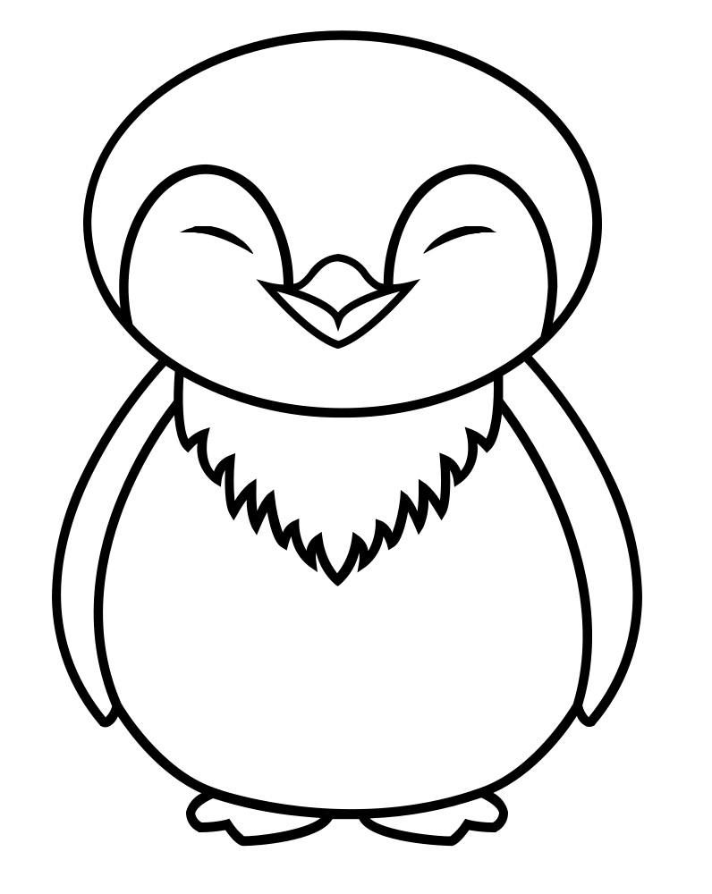 Tô màu chim cánh cụt dễ thương dễ thương cho bé