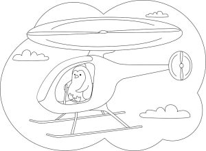 Tô màu Chim Cánh Cụt Lái Trực Thăng dễ thương cho bé