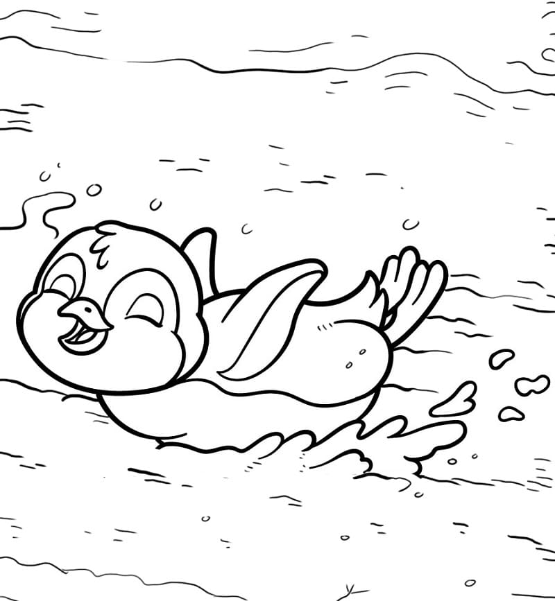 Tô màu Chim Cánh Cụt Vui Chơi cho bé tập tô