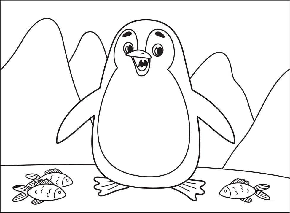 Tô màu Chim Cánh Cụt Vui Vẻ cho bé tập tô
