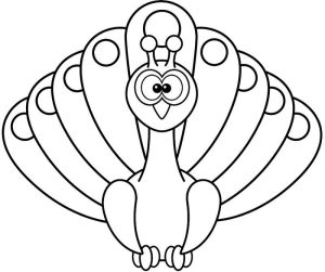 Tô màu chim công nhỏ hoạt hình cho bé tập tô