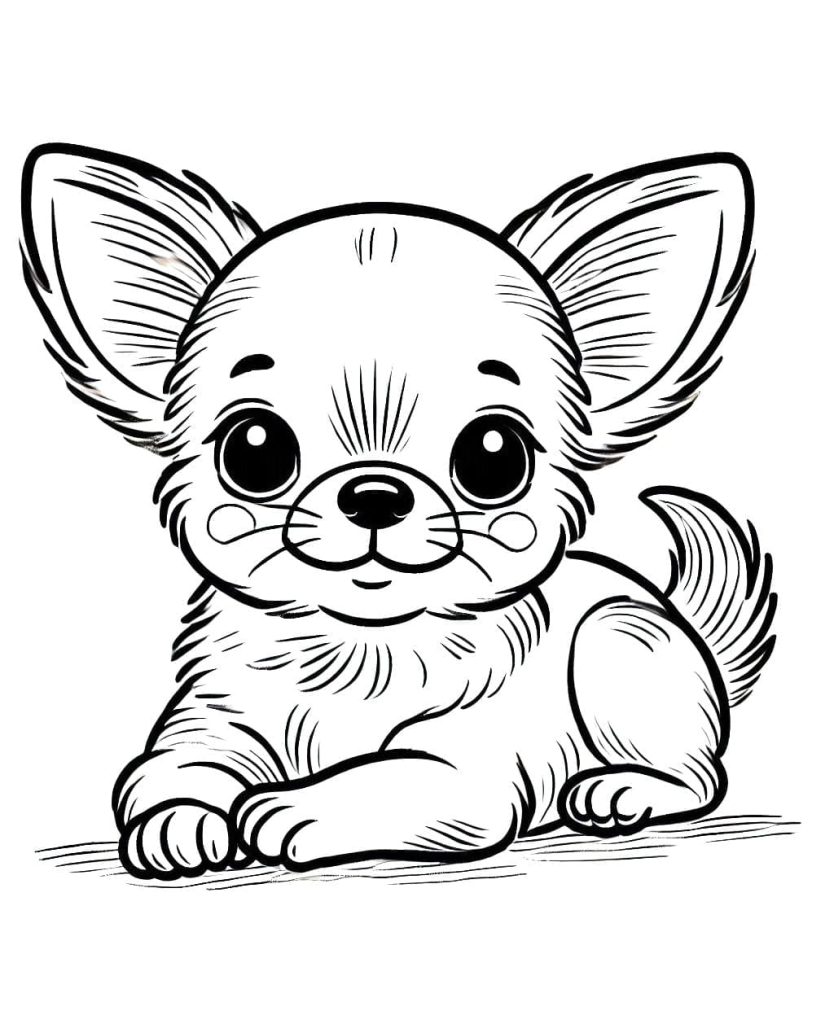 Tô màu Chó Chihuahua Cười dễ thương cho bé