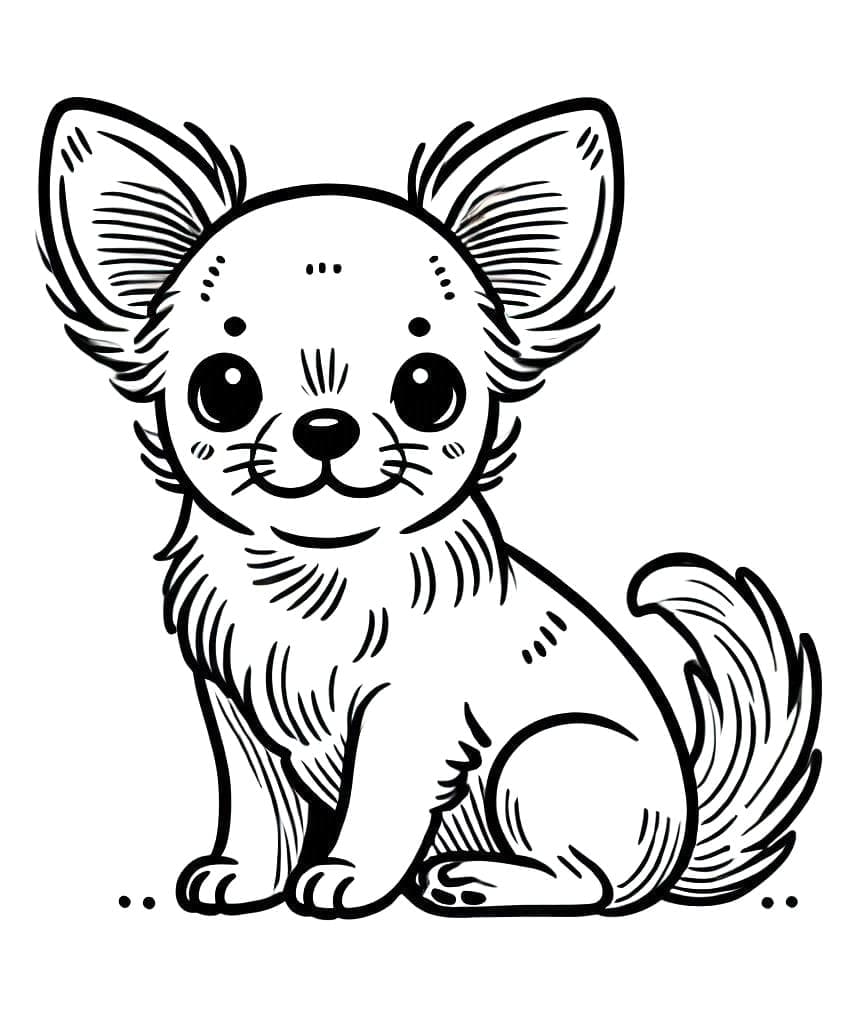 Tô màu Chó Chihuahua Cute Đáng Yêu dễ thương cho bé