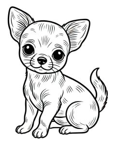 Tô màu Chó Chihuahua Đáng Yêu Cute cho bé tập tô