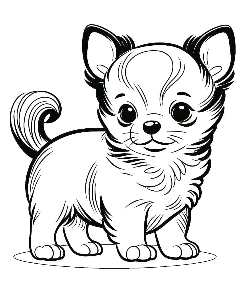 Tô màu Chó Chihuahua Nhỏ Cute giúp bé rèn luyện khả năng tô màu