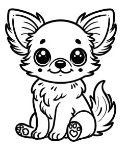 Tô màu Chó Chihuahua Vui Mừng cho bé tập tô