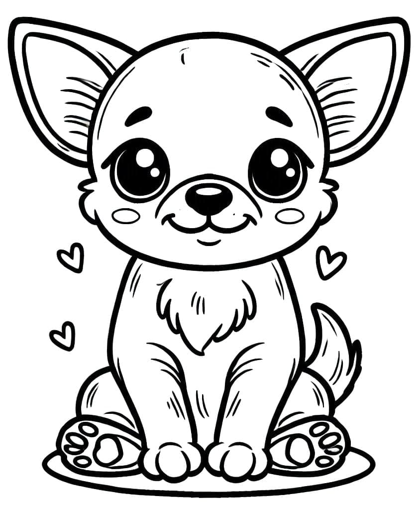 Tô màu Chó Chihuahua Vui Vẻ dễ thương cho bé