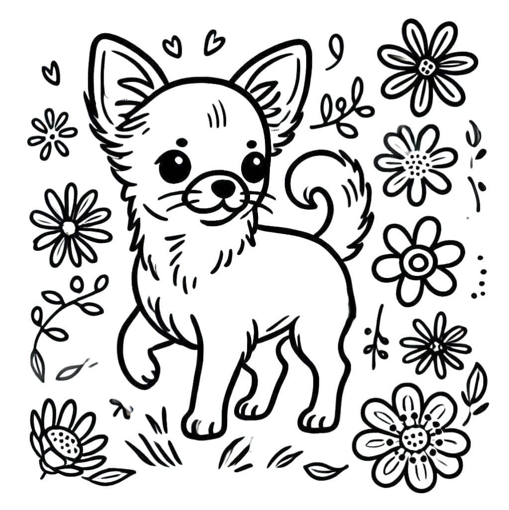 Tô màu Chó Chihuahua xinh Xắn giúp bé rèn luyện khả năng tô màu