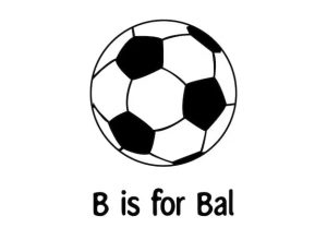 Tô màu Chữ Cái B Và Quả Bóng Đá dễ thương cho bé