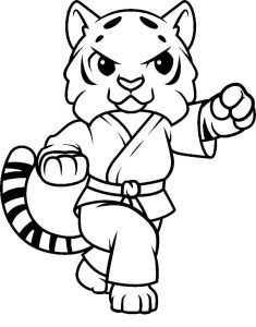 Tô màu Chú hổ Karate giúp bé rèn luyện khả năng tô màu