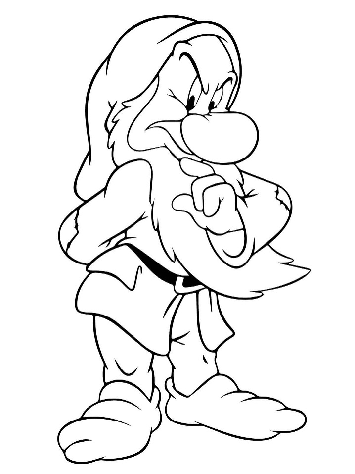 Tô màu chú lùn grumpy cho bé tập tô