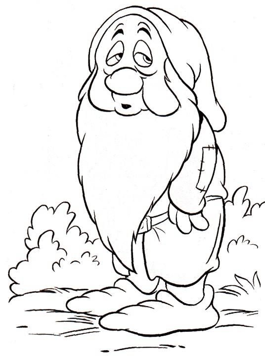 Tô màu chú lùn sleepy giúp bé rèn luyện khả năng tô màu