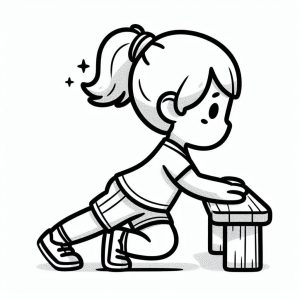 Tô màu Cô Bé Cute Tập Thể Dục dễ thương cho bé