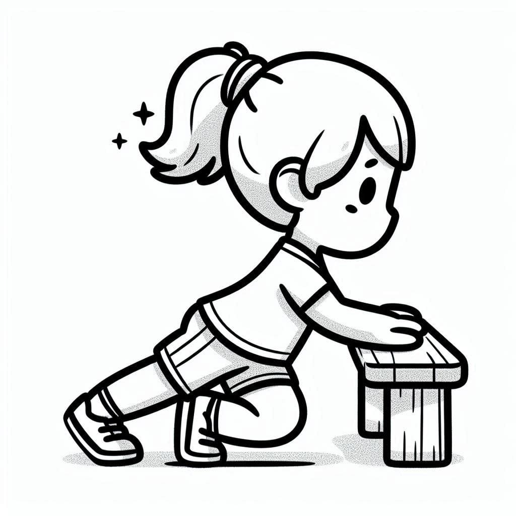 Tô màu Cô Bé Cute Tập Thể Dục dễ thương cho bé