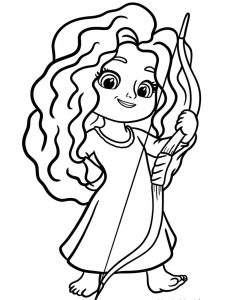 Tô màu Cô Bé Merida Dễ Thương dễ thương cho bé