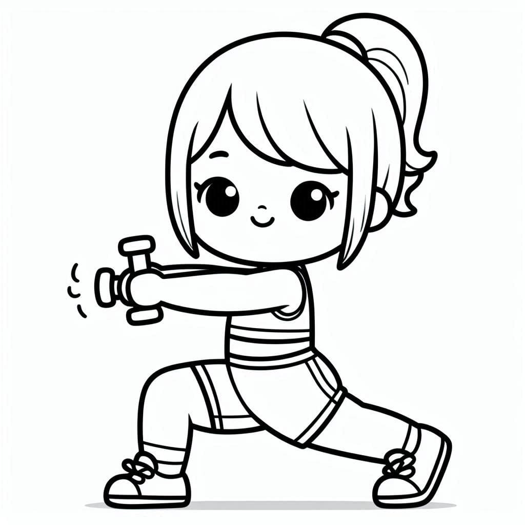 Tô màu Cô Bé Tập Thể Dục 1 Tô màu Cô Bé Tập Thể Dục giúp bé rèn luyện khả năng tô màu