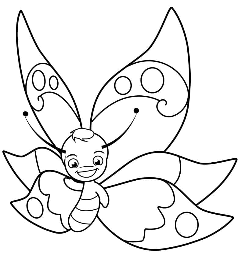 Tô màu Con Bướm Thân Thiện Đáng Yêu cho bé tập tô