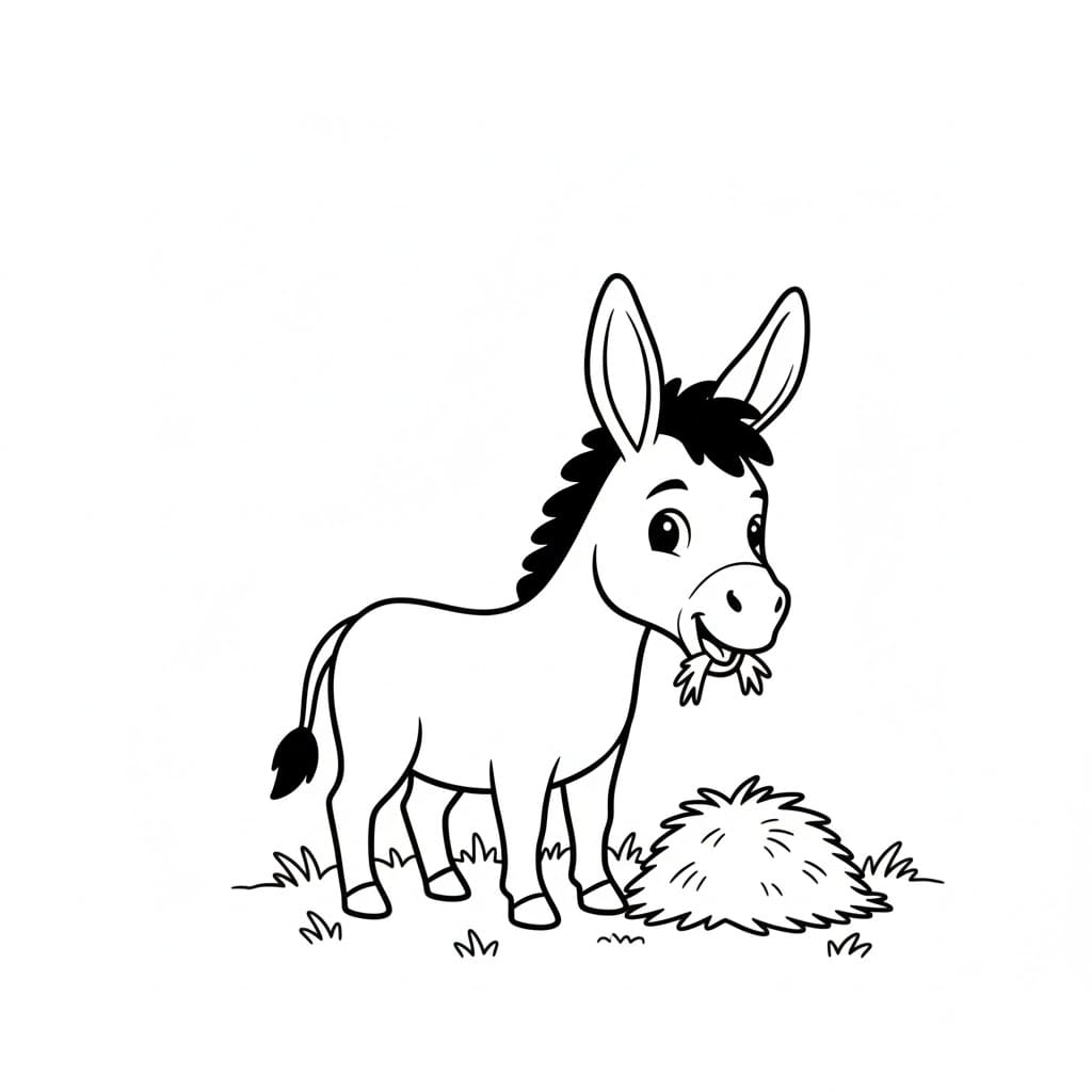 Tô màu Con Lừa Ăn Cỏ giúp bé rèn luyện khả năng tô màu