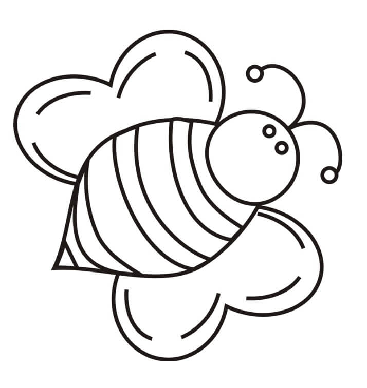 Tô màu Con Ong Đơn Giản dễ thương cho bé