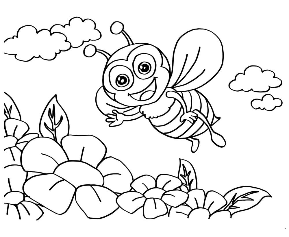Tô màu Con Ong Vẫy Tay cho bé tập tô