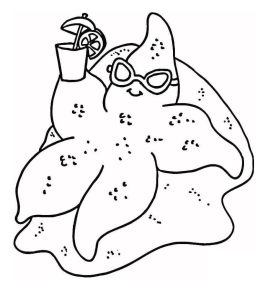 Tô màu Con Sao Biển Thư Giản cho bé tập tô