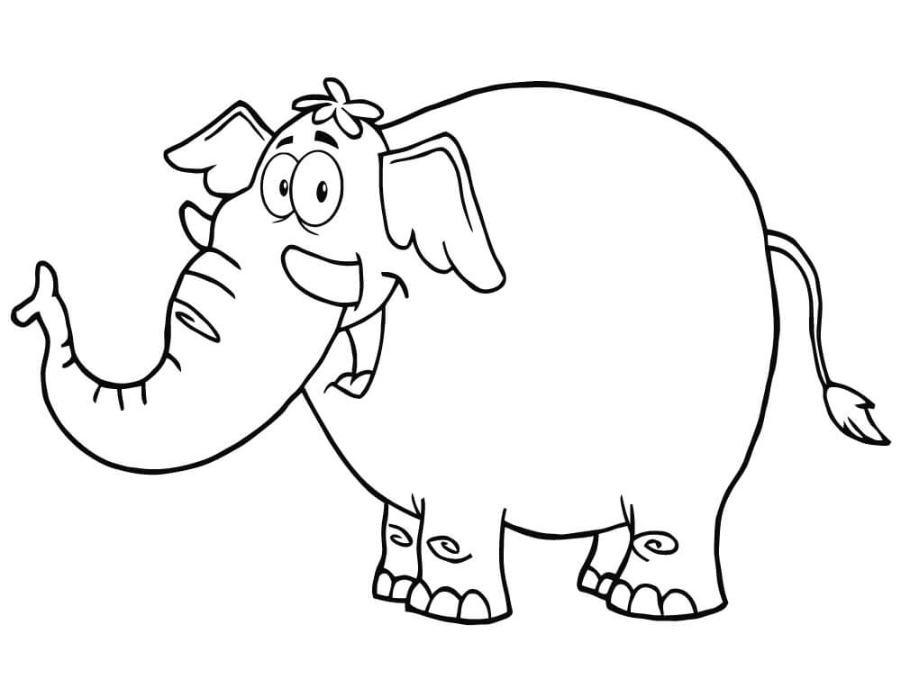 Tô màu Con Voi Hoạt Hình cho bé tập tô