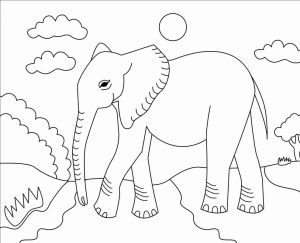 Tô màu Con Voi và Thiên Nhiên cho bé tập tô